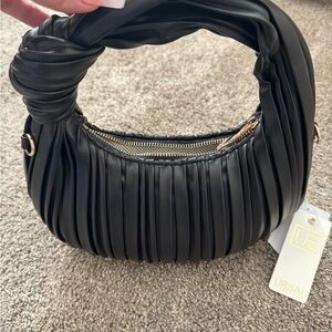 Urban Expressions Black Pleated Hobo Bag
